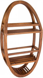 13" Gray Solid Wood Wall Mounted Shower Caddy