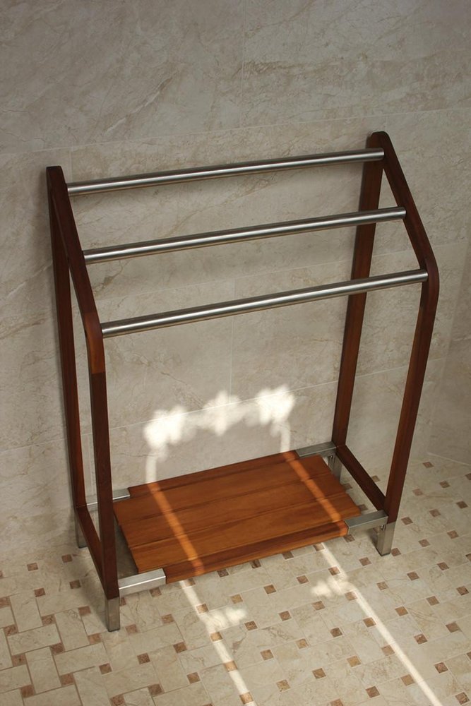 11" Brown Solid Wood Bathroom Storage Furniture Set