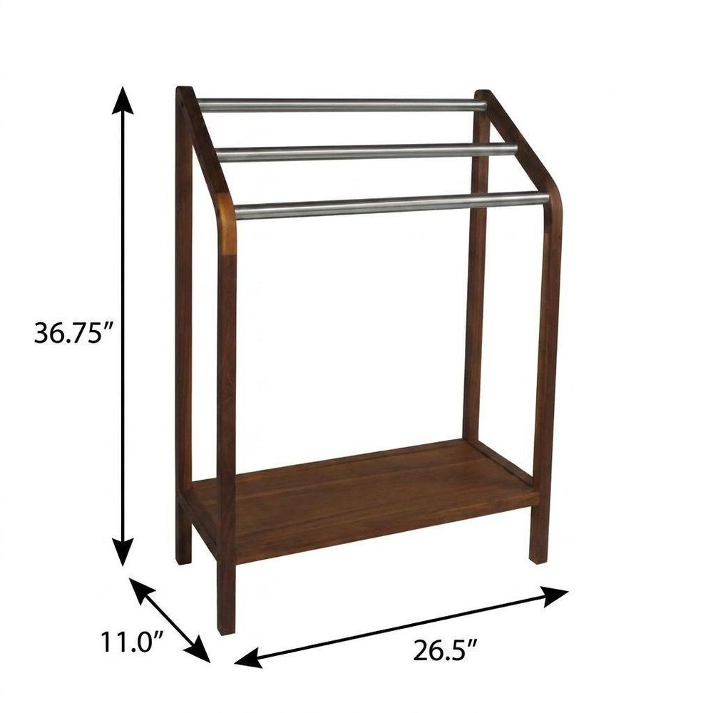 11" Brown Solid Wood Bathroom Storage Furniture Set