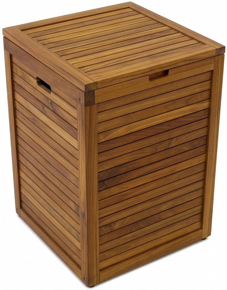 18" Brown Solid Wood Bathroom Storage Furniture Set