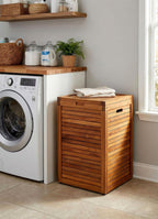 18" Brown Solid Wood Bathroom Storage Furniture Set