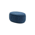 34" Set of Two Gold Chenille Oval Ottoman With Storage