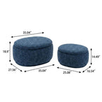 34" Set of Two Gold Chenille Oval Ottoman With Storage