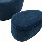 34" Set of Two Gold Chenille Oval Ottoman With Storage