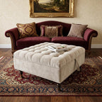 34" Gray And Black Rolling Chenille Tufted Ottoman With Storage