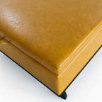 37" Brown And Black Faux Leather Ottoman With Storage