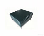 37" Brown And Black Faux Leather Ottoman With Storage