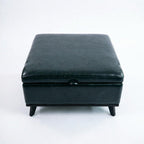 37" Brown And Black Faux Leather Ottoman With Storage