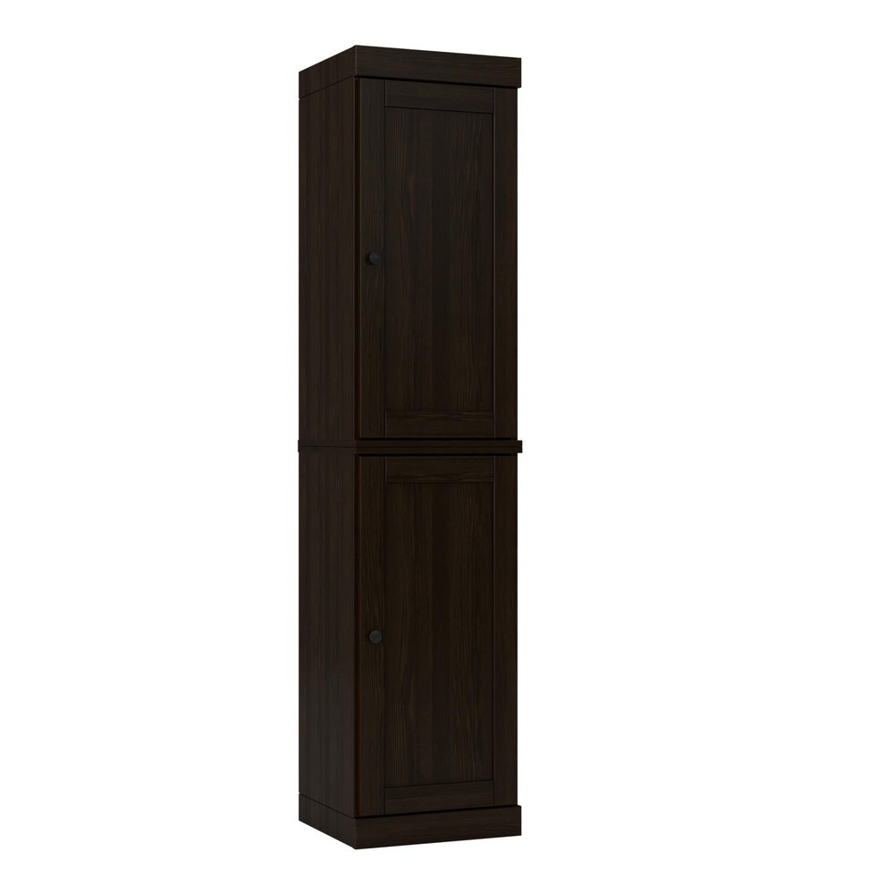 72" Espresso Solid Wood Two Door Pantry Or Storage Closet