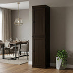 72" Espresso Solid Wood Two Door Pantry Or Storage Closet