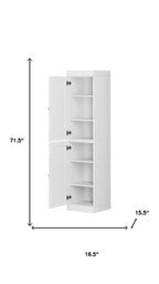 72" White Solid Wood Two Door Pantry Or Storage Closet