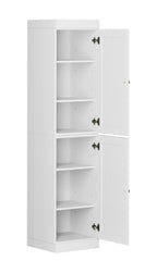 72" White Solid Wood Two Door Pantry Or Storage Closet