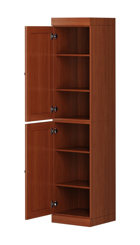 72" Coffee Solid Wood Two Door Pantry Or Storage Closet