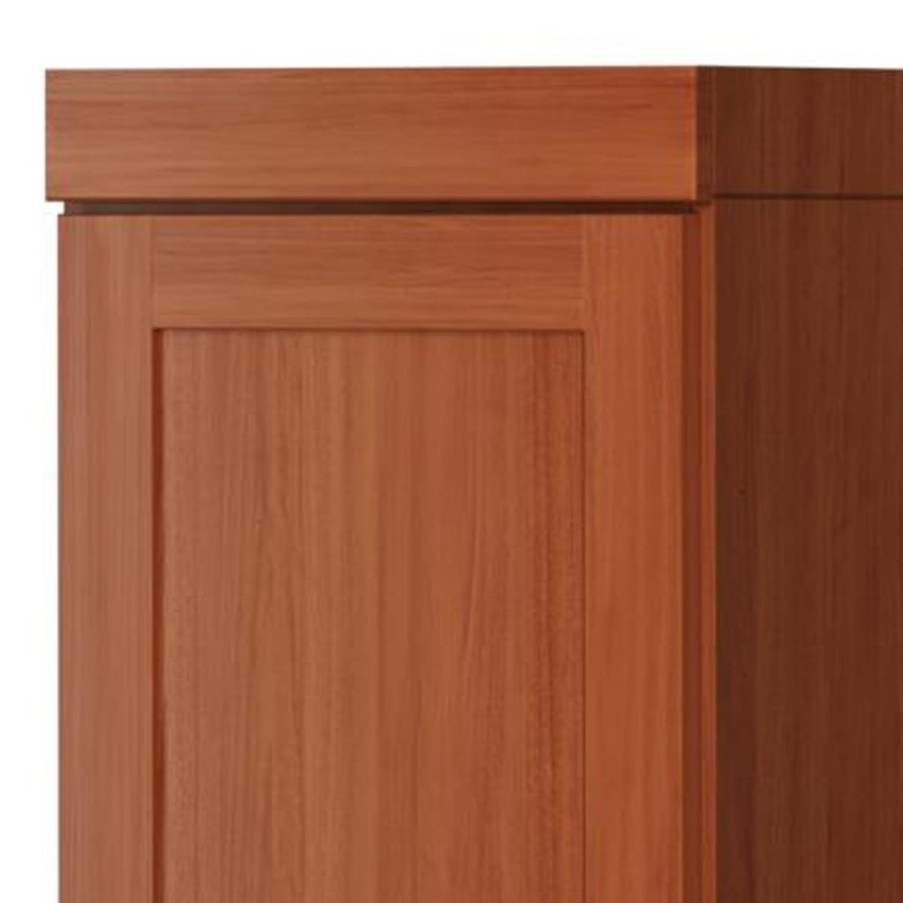 72" Coffee Solid Wood Two Door Pantry Or Storage Closet