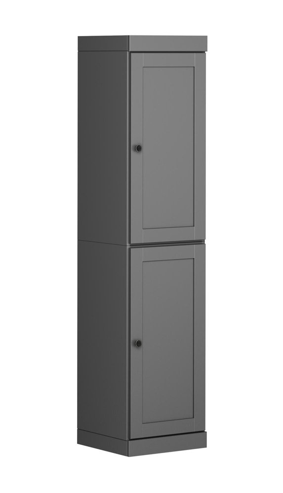 72" Gray Solid Wood Two Door Pantry Or Storage Closet