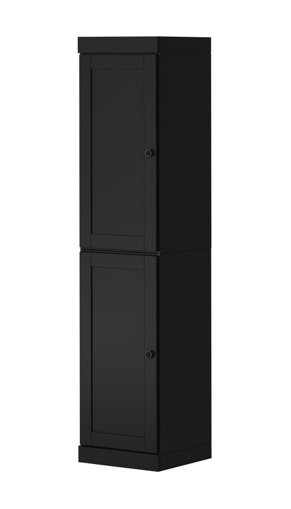 72" Black Solid Wood Two Door Pantry Or Storage Closet