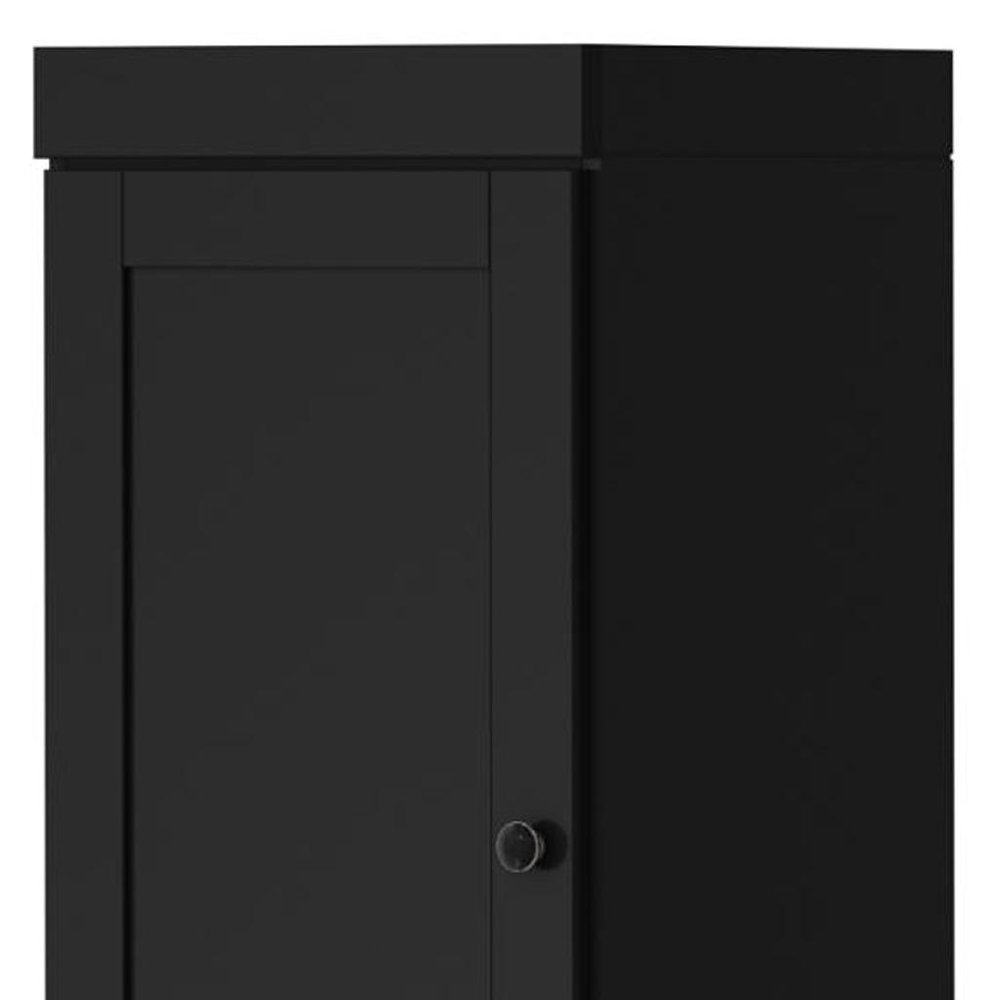 72" Black Solid Wood Two Door Pantry Or Storage Closet
