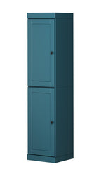 72" Teal Blue Solid Wood Two Door Pantry Or Storage Closet