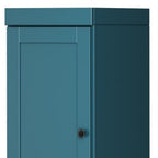 72" Teal Blue Solid Wood Two Door Pantry Or Storage Closet