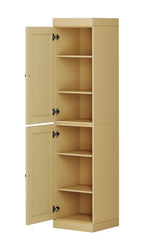 72" Yellow Solid Wood Two Door Pantry Or Storage Closet