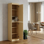72" Yellow Solid Wood Two Door Pantry Or Storage Closet