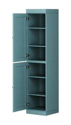 72" Aqua Solid Wood Two Door Pantry Or Storage Closet