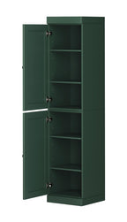 72" Green Solid Wood Two Door Pantry Or Storage Closet