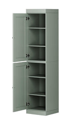 72" Sage Solid Wood Two Door Pantry Or Storage Closet