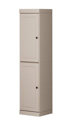 72" Beige Solid Wood Two Door Pantry Or Storage Closet