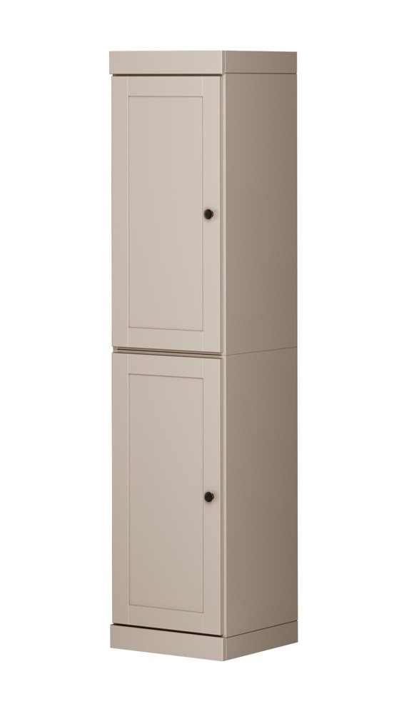 72" Beige Solid Wood Two Door Pantry Or Storage Closet