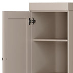 72" Beige Solid Wood Two Door Pantry Or Storage Closet