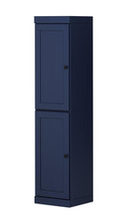 72" Navy Blue Solid Wood Two Door Pantry Or Storage Closet