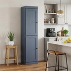 72" French Blue Solid Wood Two Door Pantry Or Storage Closet