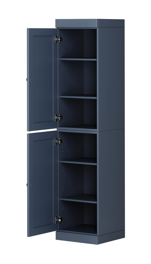 72" French Blue Solid Wood Two Door Pantry Or Storage Closet