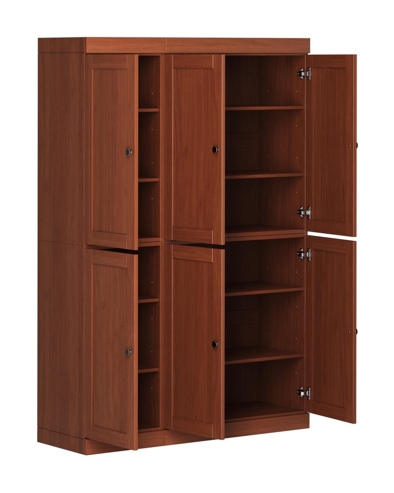 72" Coffee Solid Wood 8 Pantry Or Storage Closet