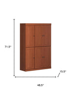 72" Coffee Solid Wood 8 Pantry Or Storage Closet