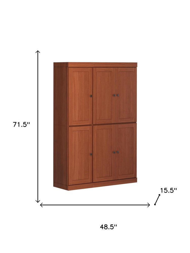 72" Coffee Solid Wood 8 Pantry Or Storage Closet
