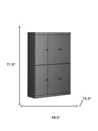 72" Gray Solid Wood 8 Pantry Or Storage Closet