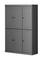 72" Gray Solid Wood 8 Pantry Or Storage Closet
