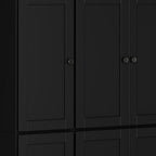 72" Black Solid Wood 8 Pantry Or Storage Closet