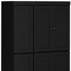 72" Black Solid Wood 8 Pantry Or Storage Closet