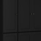 72" Black Solid Wood 8 Pantry Or Storage Closet