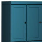 72" Teal Blue Solid Wood 8 Pantry Or Storage Closet