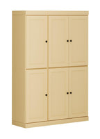 72" Yellow Solid Wood 8 Pantry Or Storage Closet