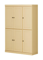 72" Yellow Solid Wood 8 Pantry Or Storage Closet
