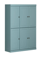 72" Aqua Solid Wood 8 Pantry Or Storage Closet