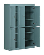 72" Aqua Solid Wood 8 Pantry Or Storage Closet