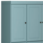 72" Aqua Solid Wood 8 Pantry Or Storage Closet