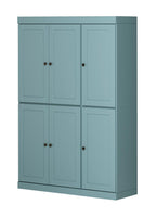 72" Aqua Solid Wood 8 Pantry Or Storage Closet