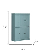 72" Aqua Solid Wood 8 Pantry Or Storage Closet